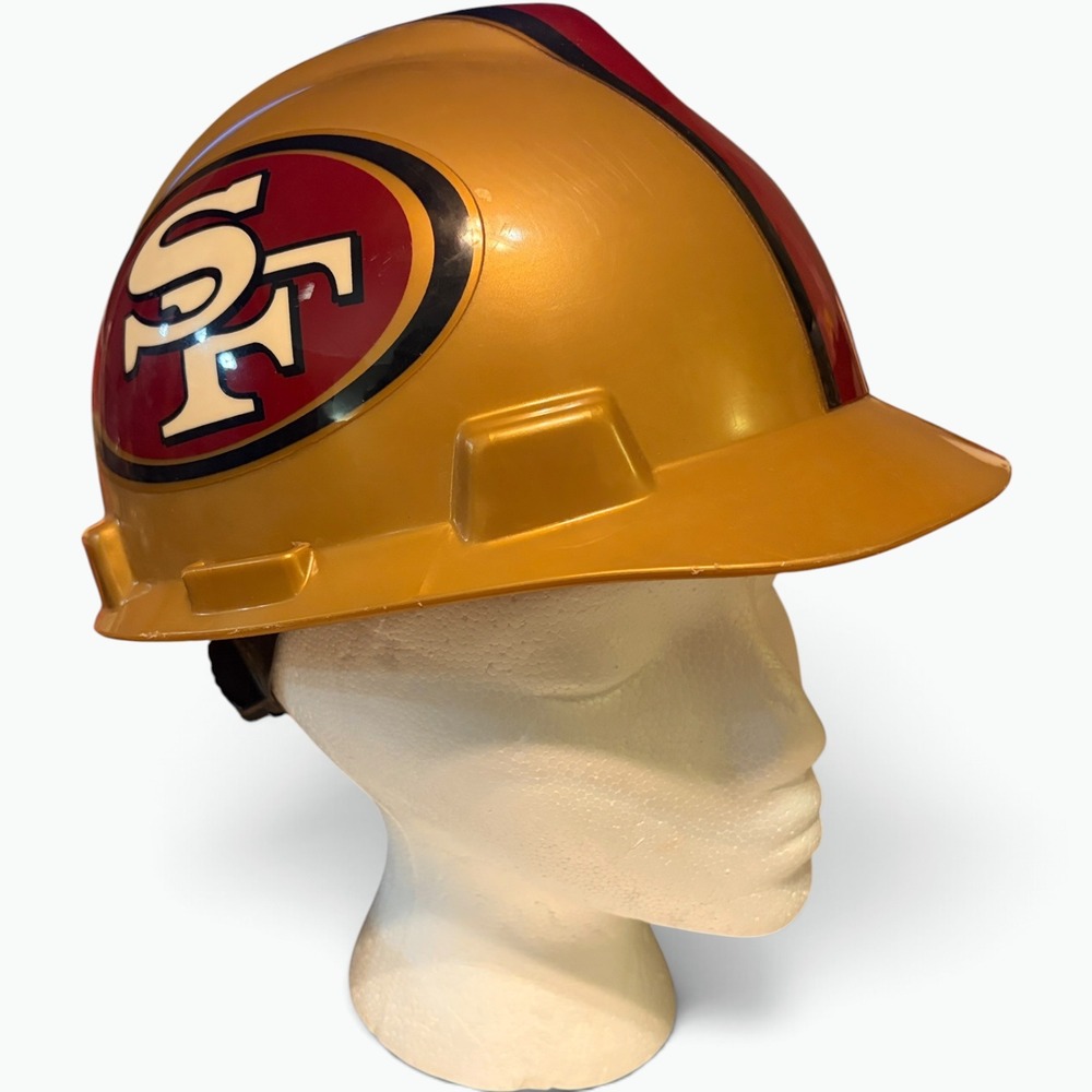 San Francisco 49ers MSA V-Gard Hard Hat Gold NFL Safety Helmet Gorpcore Fan Gear